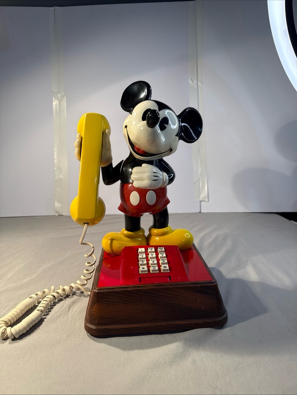 Disney Mickey Mouse Yellow Red Black Vintage-Style Telephone